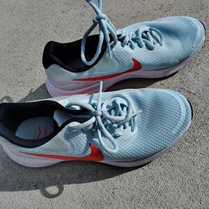 Nike Light Blue and Red Sneakers